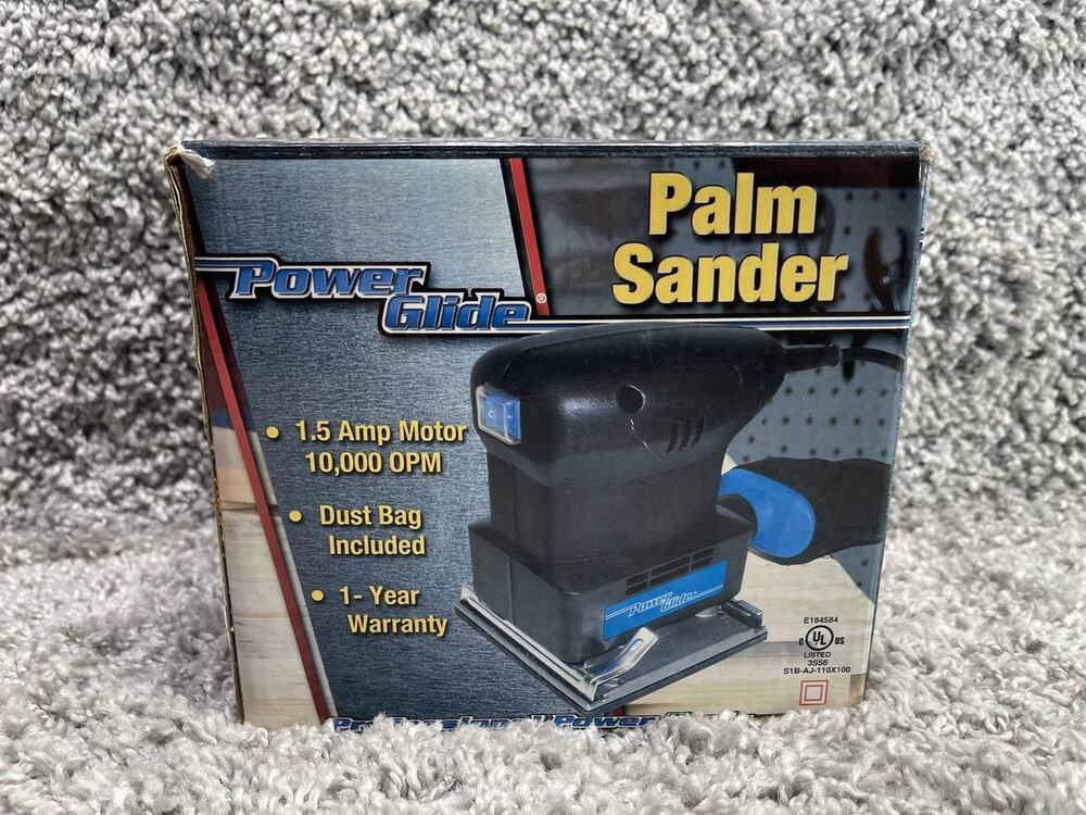 Power Glide 60100020 Electric Corded Palm Sander Tool 120v 1.5amp Preowned